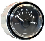 pressione olio 0-5 bars diam 52mm fondo nero VDO