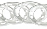 Set di 4 anelli in alluminio forati e lucidati per cerchi in metallo da 15 08/67>07/72